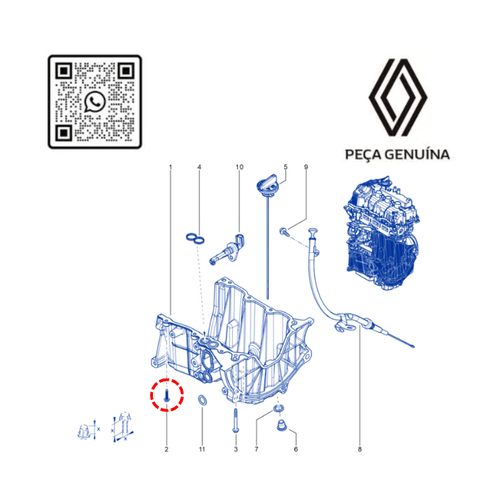 RN 002662 7707002083 PARAFUSO B4D M6X100-28 CARTER KWIDLOG IISAN II - 4